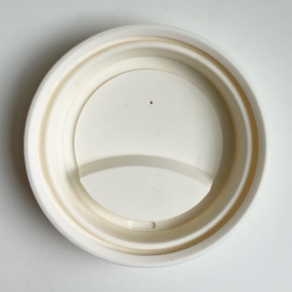 Travel Cup Tall Monogram E Green White Blue Silicone Lid Porcelain Coffee Floral - Picture 13 of 16